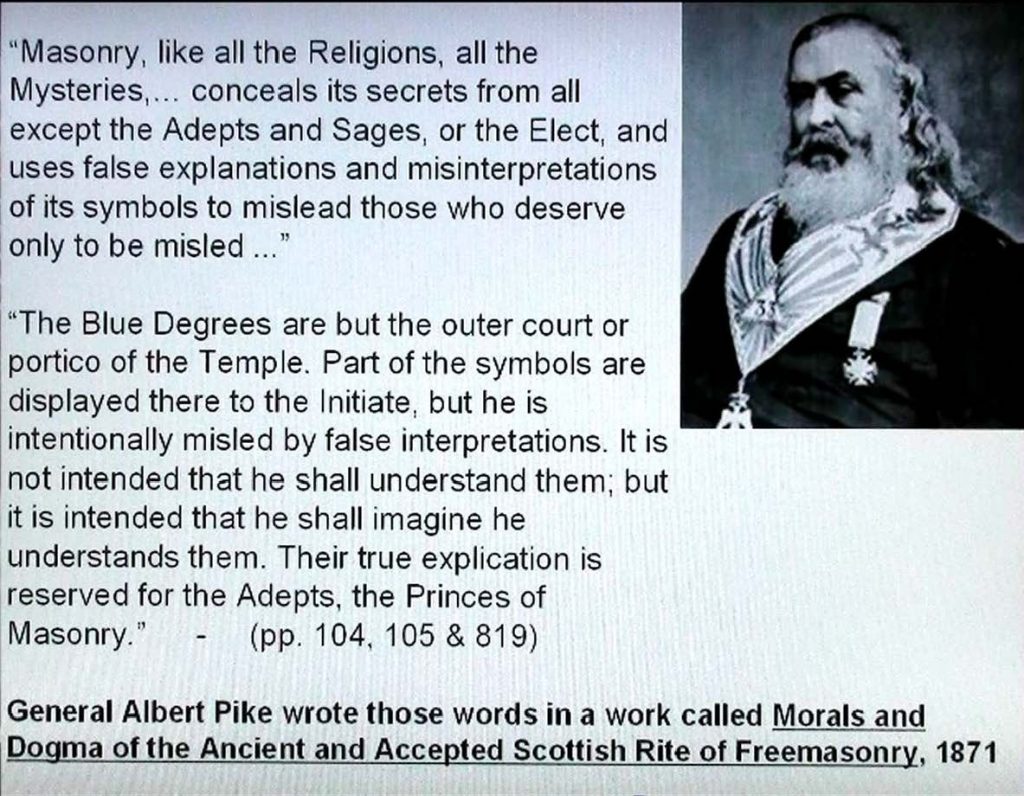 albert Pike quote mislead freemasons