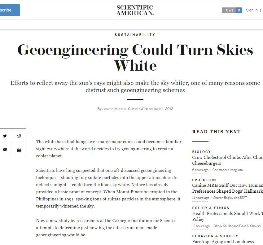 Geoengineering article
